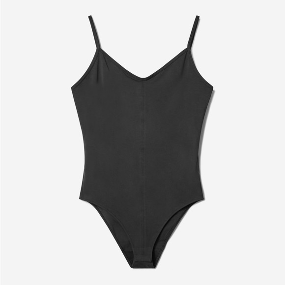 Everlane Tops Everlane The Cami Bodysuit Bikini In Black New Poshmark